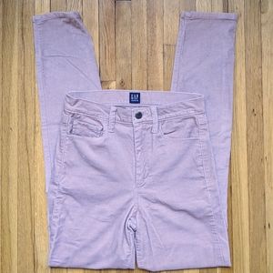 2/$9 Gap high waisted pink velvet skinny jeans